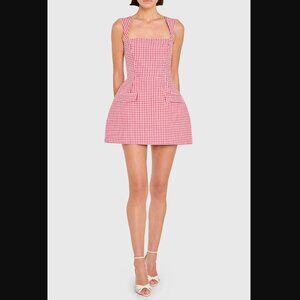 Amanda Uprichard Bethany Skort Romper Red Gingham Sz. S